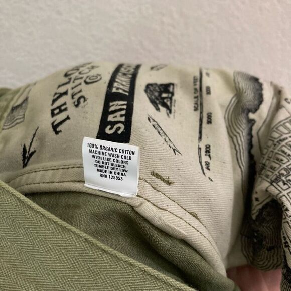 Taylor Stitch The Camp Shorts Mens 28 In Olive Green Herringbone Gorpcor… - Picture 10 of 11